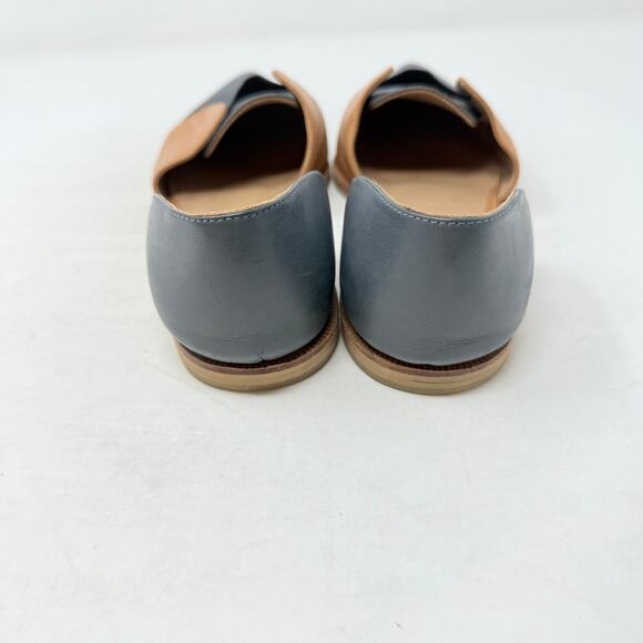 Fortress of Inca Leather Flats Size 7 Two-Tone Blue Tan Pointed Toe D’Orsay - Picture 7 of 12
